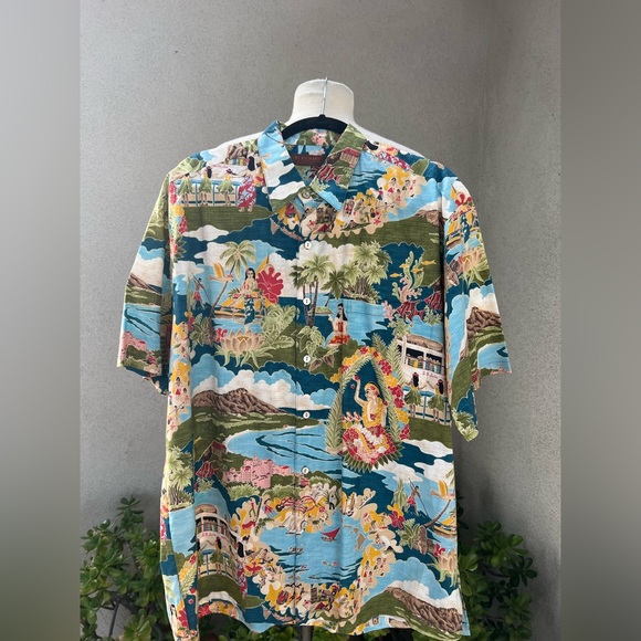 Tori Richard Other - Tori Richard Hawaiian shirt sz L Matson cruise ship theme cotton